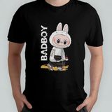 Pixxa Labubu Unisex %100 Pamuklu Bisiklet Yaka T-Shirt Model 4 - Siyah - XL