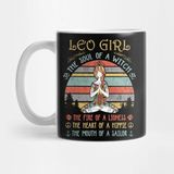 Pixxa Leo Girl The Soul Of A Witch Vintage Yoga Leo Girl Birthday Gift Kupa Bardak