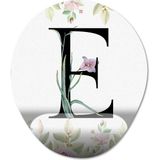 Pixxa Model 1 Oval E Harfi -Çiçekli Harf Bilek Destekli Mouse Pad