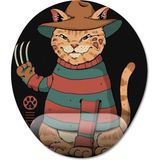 Pixxa Model 1 Oval Elm Sokağı Kedisi Freddy Bilek Destekli Mouse Pad
