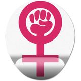 Pixxa Model -1 Oval Feminizm Kadın Hakları Bilek Destekli Mouse Pad