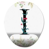 Pixxa Model 1 Oval I Harfi - Çiçekli Harf Bilek Destekli Mouse Pad
