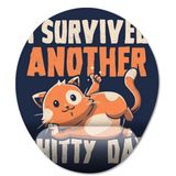 Pixxa Model 1 Oval I Survived Another Shitty Day Kedi Bilek Destekli Mouse Pad