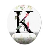 Pixxa Model 1 Oval K Harfi Çiçekli Harf Bilek Destekli Mouse Pad