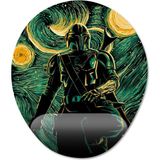 Pixxa Model 1 Oval the Mandalorian Yıldızlı Gece Starry Night Star Wars Bilek Destekli Mouse Pad