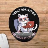 Pixxa Model 1 Oval World Domination - Kedi Bilek Destekli Mouse Pad