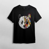 Pixxa Panda %100 Pamuklu Bisiklet Yaka T-Shirt Model - 1 - Siyah