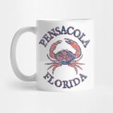 Pixxa Pensacola, Florida Stone Crab On Wind Rose (Two-Sided) Kupa Bardak
