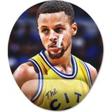 Pixxa Stephen Curry - Steph Curry - Golden State Warriors - Nba Bilek Destekli Mousepad Model - 7 Oval - Marjinal