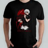 Pixxa Tokyo Ghoul %100 Pamuklu Bisiklet Yaka T-Shirt Model 2 - Siyah