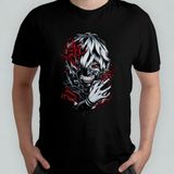Pixxa Tokyo Ghoul %100 Pamuklu Bisiklet Yaka T-Shirt Model 3 - Siyah