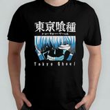Pixxa Tokyo Ghoul %100 Pamuklu Bisiklet Yaka T-Shirt Model 6 - Siyah