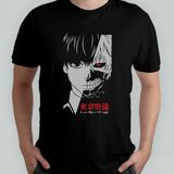 Pixxa Tokyo Ghoul %100 Pamuklu Bisiklet Yaka T-Shirt Model 9 - Siyah