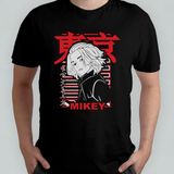 Pixxa Tokyo Revengers Anime Manga Unisex %100 Pamuklu Bisiklet Yaka T-Shirt Model 1 - Siyah