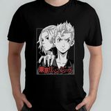 Pixxa Tokyo Revengers Anime Manga Unisex %100 Pamuklu Bisiklet Yaka T-Shirt Model 16 - Siyah