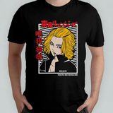Pixxa Tokyo Revengers Anime Manga Unisex %100 Pamuklu Bisiklet Yaka T-Shirt Model 4 - Siyah