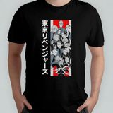 Pixxa Tokyo Revengers Anime Manga Unisex %100 Pamuklu Bisiklet Yaka T-Shirt Model 8 - Siyah