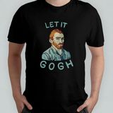 Pixxa Van Gogh Let It Gogh Unisex %100 Pamuklu Bisiklet Yaka T-Shirt - Siyah - 6 - 9 Yaş