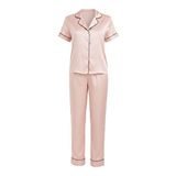 PİXY LOVE Pixy Love Kadın Saten Pijama Takımı Pudra S-m