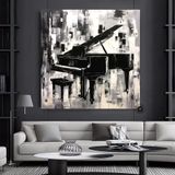 Piyano Müzik Tablosu, Büyük Boyutlu Kanvas, Çok Renkli Asılmaya Hazır