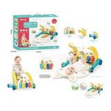 Piyanolu 2 İn 1 (Mavi) Oyun Halısı Bebek Yürüteci Ve Tavşan Desenli
