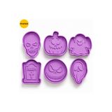 PİYATECH 6'lı Cadılar Bayramı Halloween Temalı Kurabiye Ve Şeker Hamuru Kalıbı Seti - 3D Baskılı Şekillendirici