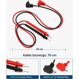 Piyatech 70CM Test Ölçüm Probu Voltmetre Avometre Kablosu Yedek Kablo 1000V 10A Tüm Multimetreler ile Uyumlu - Normal - 001-Renkli