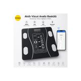 PİYATECH Akıllı Bluetooth Vücut Analiz Baskülü – 180kg Hassas Dijital Tartı - Dijital Baskül Yağ Su Kas Vücut Kitle Endeksi Kilo Ölçer Tartı