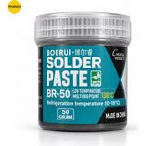 Piyatech Boerui Br-50 Düşük Isı 138 Derece Krem Lehim Pastası Lehim Macunu SN42/BI58 50 Gram Anakart Smd Tamir Lehimi - 1 Adet - 00-Siyah - Beyaz