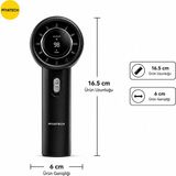 Piyatech DD5013 Dijital Göstergeli Ultra Yüksek Hızlı Mini El Fanı 100 Vites Ayarlı Taşınabilir Nesil USB Vantilatör - 001-Siyah