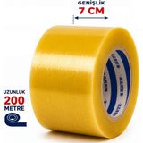 Piyatech Ekstra Geniş Koli Bandı 7 cm x 200 Metre Uzun Ambalaj ve Kargo Bandı - 1 - Beyaz - 1 Adet