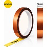 Piyatech Kapton Yanmaz Bant Yüksek Isıya Dayanıklı Isı Bandı 12 mm x 30 Metre - Beyaz - 1 Adet