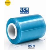 Piyatech Mavi Mini Streç Film 6 cm x 300 Metre Ambalaj ve Paketleme Streçi Rulosu