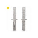 PİYATECH Paslanmaz Çelik Sürgülü Klipsli Cep Cetveli 15 Cm Çift Taraflı Hassas Metal Cetvel