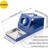 Piyatech Profesyonel Metal Havya Sehpası ve Lehim Standı - Sünger Yuvalı (16X7X7,5 Cm) - 1 Adet - 00-Siyah - Beyaz
