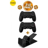 Piyatech Ps4 Uyumlu Kablosuz Oyun Kolu & Stand V3 (3'lü Paket) – Kesintisiz Oyun Keyfi! - 001-Renkli