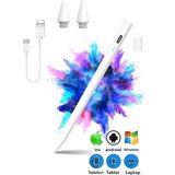 Piyatech Şarjlı Dokunmatik Kalem Ios Android Windows Uyumlu Tablet Telefon iPad Yazı Çizim Kalemi Çift Tıklı - 010 - Beyaz - Normal