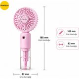 Piyatech ZB159B Şarj Edilebilir Mini El Fanı ve Su Püskürtmeli Nemlendirici Spreyli Vantilatör Pembe - 001-Siyah