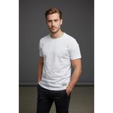 Piyera Erkek Pike Kumaş Bisiklet Yaka Beyaz Tişört - 184 - 3XL