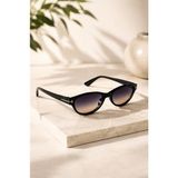 Piyes Boutique Vela Siyah Iki Renk Cat Eye Kedi Göz Unisex Kadın Erkek Retro UV400 Şık Klasik Kemik Güneş Gözlüğü - Çok Renkli