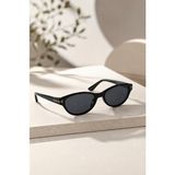 Piyes Boutique Vela Siyah Iki Renk Cat Eye Kedi Göz Unisex Kadın Erkek Retro UV400 Şık Klasik Kemik Güneş Gözlüğü