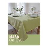 Piyes Home Yeşil Parlak Dokulu Masa Örtüsü