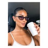 PİYESBOUTİQUE Sole Kadın Erkek Unisex Cat Eye Güneş Gözlüğü, UV Korumalı, Retro Vintage Tasarım, Gold Detaylı Şık Premium Gözlük