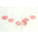 Piyop 6lı Şeffaf Mini Lohusa Şerbeti Kadehi Pembe 5.5x4.5 cm