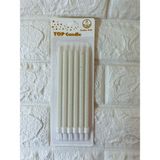 Piyop 6li Simli Pasta Mumu Beyaz 17 cm