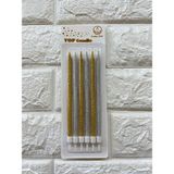Piyop 6li Simli Pasta Mumu Gold-Gümüş 17 cm