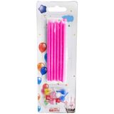 Piyop Doğum Günü Pasta Mumu Pastel 10 cm - 12 Adet Pembe