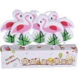 Piyop Flamingo Temalı Kürdanlı Mum 5 Li Set