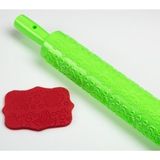Piyop Kalpli Çiçek Desenli Merdane Yeşil 25 cm