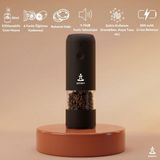 Pizen Windmill USB Şarjlı Otomatik Baharat Öğütücü LED Işıklı Ayarlanabilir Tuz Karabiber Değirmeni - Siyah